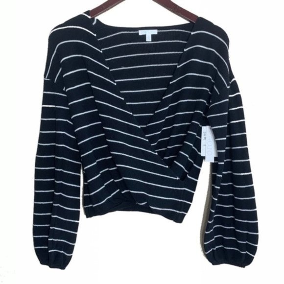 ABOUND Striped Ballon Sleeve Sweater XXS / Small - Picture 2 of 6
